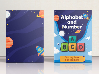Alphabet And Number Tracing Book For Kids 3d book design branding cover design graphic design kdp book cover