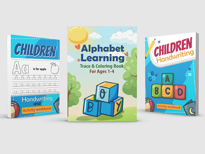 Alphabet Learning Trace & coloring Book 3d branding graphic design ui