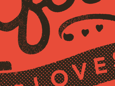 Red Lovin' handtype logo love