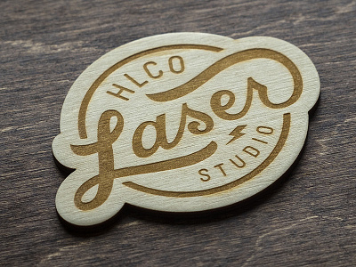 Logo Wood Medallion laser engraved laser etched logo