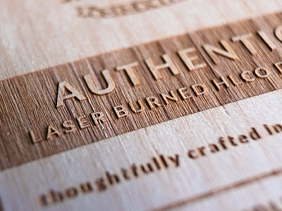 Detail shot of a wood certificate