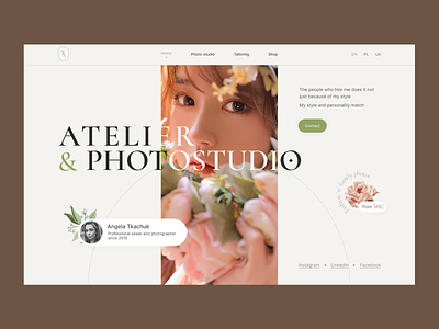 Photostudio's Homepage attelier design homepage light logo modern photostudio typography ui ux