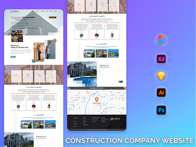 Angels Contracting(Construction Web Design) app design graphic design mobile productdesign ui userexperience userinterface ux website