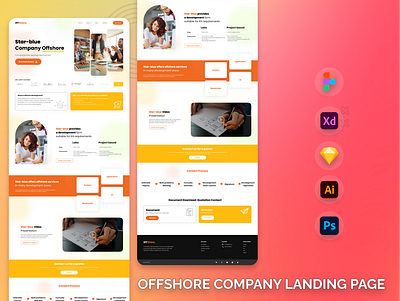 OFFSORE COMPANY LANDING PAGE adobexd app branding design figma graphic design illustration illustrator logo mobile photoshop sketch ui ux website