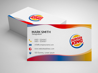 Burger King branding business card design