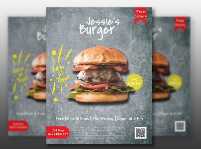 Jessie's Burger branding brochure design flyer