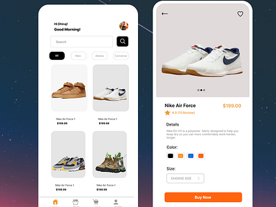 UI of an ecommerce app.