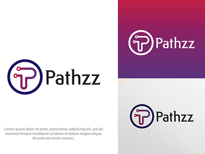 Pathzz clean logo creative logo design eye catching logo flat logo illustration logo logo design minimal logo p letter logo professional logo tech logo technology logo