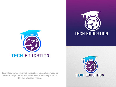 Tech Education clean logo creative logo design education logo eye catching logo flat logo illustration logo logo design minimal logo professional logo tech education logo tech logo