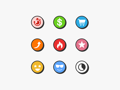 Attribute Badges affiliate app chill closed closing soon cool emoji featured fire illustration infographic line logo popular results shopping star time trending ui