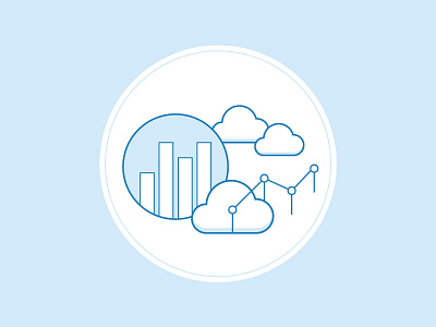 Data Spot Illustration analytics capabilities cloud data icon line marketing metrics money