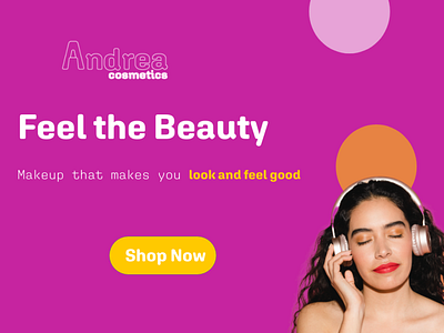 Andrea Cosmetics Landing Page beauty branding design logo ui