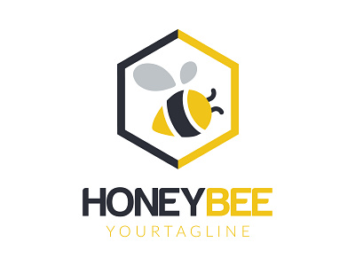 Honey Bee Minimalist Logo Design app bee design honey honey bee honey bee logo icon logo