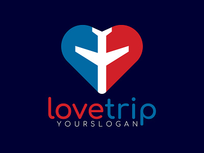Love Trip Minimalist Logo Design app icon logo love travel love trip travel logo