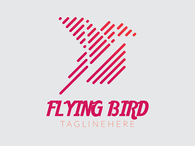Flying Bird Line Art Logo Design