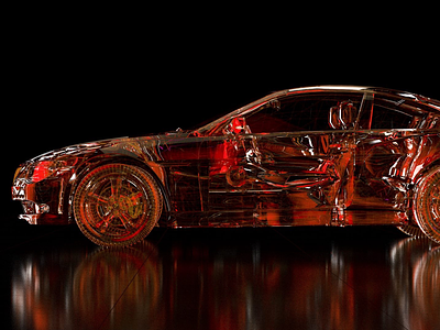 Glass-Car 3d car rendering cinema4d cycles4d daily render materials renders