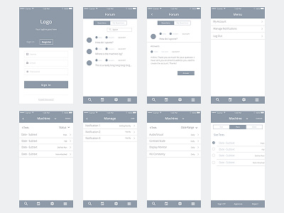 Wireframe Workflow application diagram experience flow login mobile register user wireframes