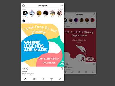 UA Art & Art History Department Instagram Post Project design graphic design illustration typography vector