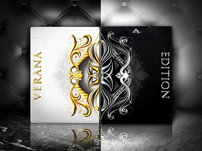 Verana and Inverno Decks black and white gold and silver inverno playing cards seasons playing cards verana