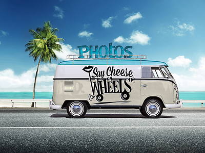 Say cheese on wheels branding logo design photo booth say cheese van volkswagen