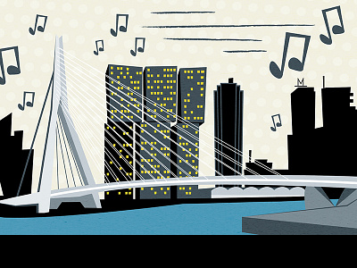 Rotterdam illustrated city erasmus illustration rotterdam