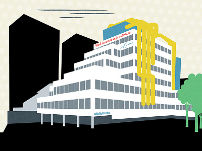 Rotterdam illustrated book. graphic design city erasmus illustration library rotterdam