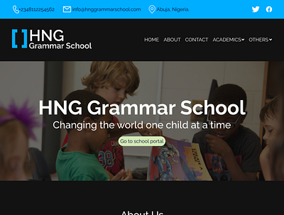 School Landing Page ui