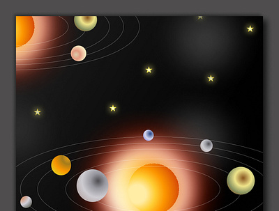 An illustration of the planets ch challenge graphic design solar system ui