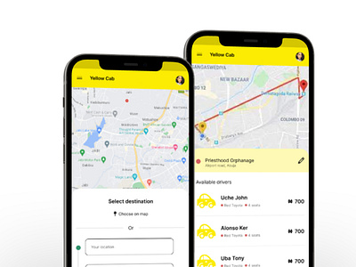 Interface for a yellow cab taxi cab challenge taxi ui yellow cab