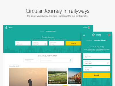Circular Journey for Railways circularjourney explore journey planning railways responsive torist