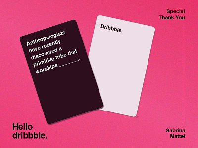 Hello Dribbble! cards against humanity debut first shot graphic design hello illustrator
