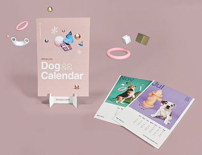 Dog Calendar 2020 3d 3d design calendar design dog dogs graphic design illustrator