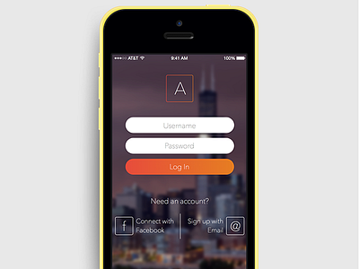 Simple Login Screen app ios login