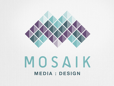 Mosaik Logo Redesign - Option 2 aqua blue brand identity logo mosaic purple