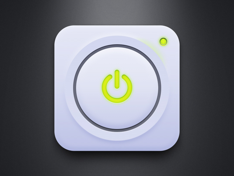 Power Button (Free PSD) power button ui green light simple ios iphone free psd download