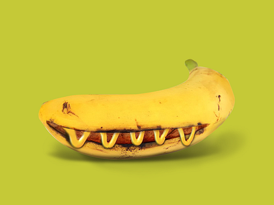 Banana hot dog design digital art graphic design minimalism modernart photoshop