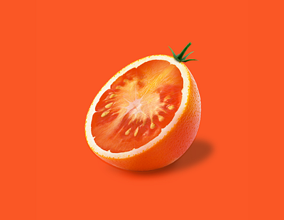 Tomato orange creative design design digital art fruit graphic design healthy melbourne minimalism modernart orange photoshop