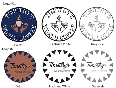 Timothy's World Coffee Logo Redesign brand identity branding coffee design graphic design illustration logo logos navy blue timothys world coffee