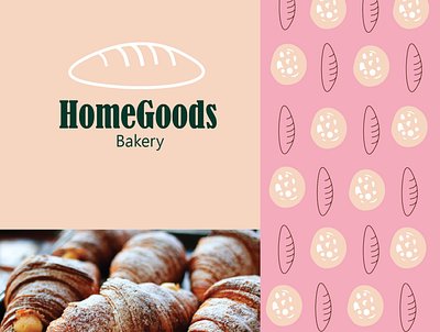 HomeGoods Bakery baked goods bakery brand identity branding cookies design elements food graphic design iconography icons illustration illustrator loaf logo packaging design pink vector visual