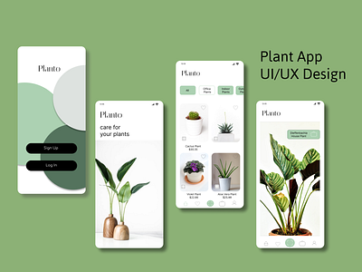 Planto App | UI/UX Design app design brand identity branding design figma graphic design logo photoshop plant app plants product design ui user interface ux