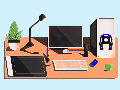 Desk Illustration illustration illustrator motion graphics photoshop school of motion som som