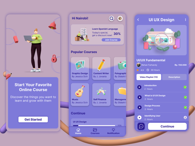 Online Course App Design by Rachel Yoo on Dribbble