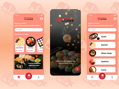 User Interface for Sushi Restaurant mobile sushi ui