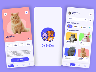 Ola Petshop application mobile petshop ui