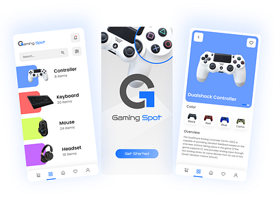 Gaming Spot game gear mobile shop ui