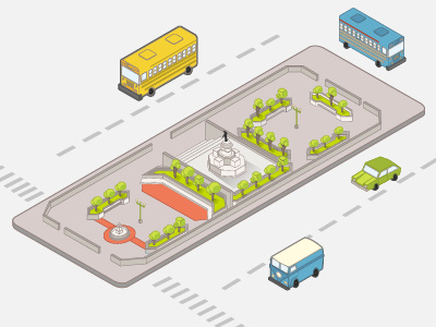 Morazan square el salvador illustrator isometric plaza morazan vector