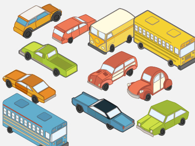 Cars cars illustrator isometric