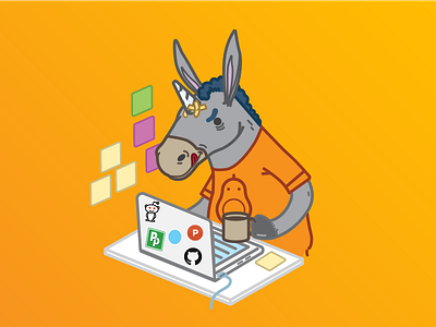 Burricorn adobe illustrator character design donkey tech unicorn vectors