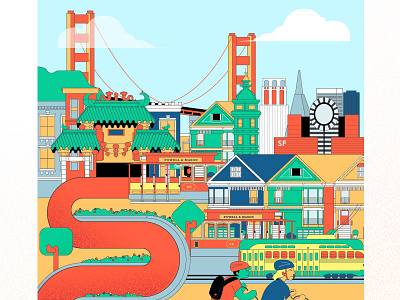 San Francisco adobe illustrator city san francisco vector