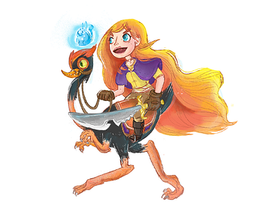 A brave princess character design illustration photoshop